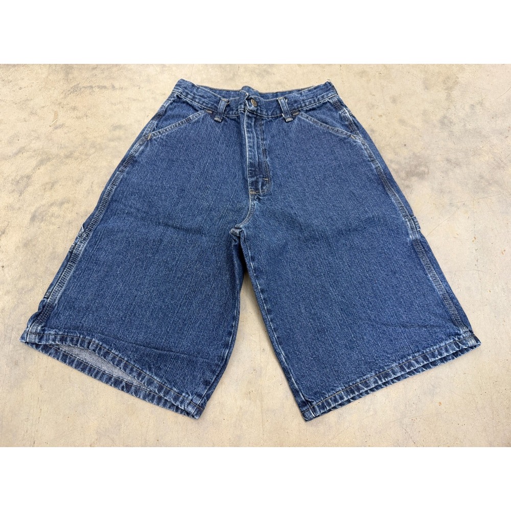Vintage Wrangler Carpenter Jorts Boys 16R Medium Wash Denim Utility Rugged Work